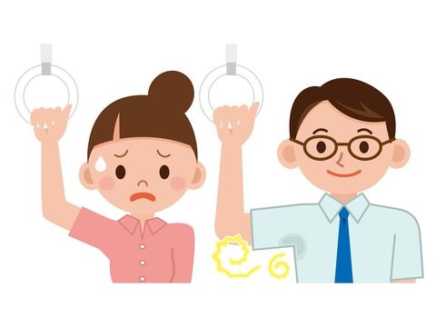 電車内で吹き出る汗、ニオイが気になるときの対策