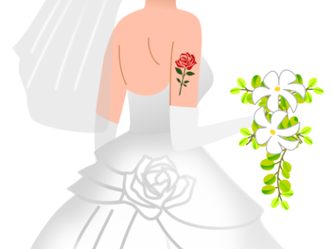 ウエディングドレスとタトゥー